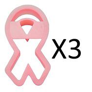Fox Run Plastic Pink Ribbon Cookie Cutter Breast Cancer Awareness (3-Pack)