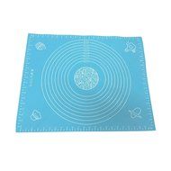 Gabkey Large Massive Pastry Fondant Silicone Work Rolling Baking Mat with Measurements (BLUE, 1)