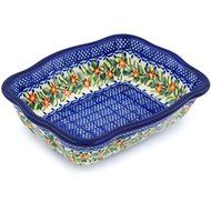 Ceramika Bona H0568H Polish Pottery Ceramic Rectangular Baker Hand Painted, 8-Inch