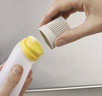Joseph Joseph Glaze Refillable Silicone Pastry Squeezable Container Interchangeable Brush Heads, Off-White N3
