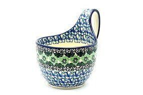 Polish Pottery Loop Handle Bowl - Kiwi