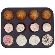 STAR HOME Pan 12 Cup + 12 Removable Silicone Cupcake Holders