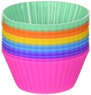 &Uuml;ber Baked Reusable Silicone Baking Cups - Set of 12 Nonstick Cupcake Liners in 6 Vibrant Colors