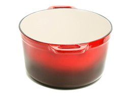 Guro Enameled Cast Iron Oval Dutch Oven Casserole, Red , 7.4QT N4