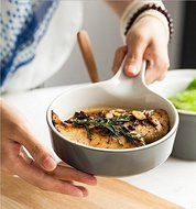 Astra shop Ceramic Nonstick Bakeware Rosting Pan with Handle, 5-1/2-Inch Round - Gray