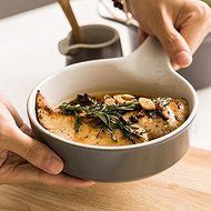 Astra shop Ceramic Nonstick Bakeware Rosting Pan with Handle, 5-1/2-Inch Round - Gray N2