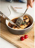 Astra shop Ceramic Nonstick Bakeware Rosting Pan with Handle, 5-1/2-Inch Round - Gray N3