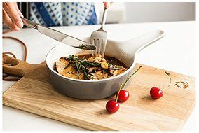 Astra shop Ceramic Nonstick Bakeware Rosting Pan with Handle, 5-1/2-Inch Round - Gray N6