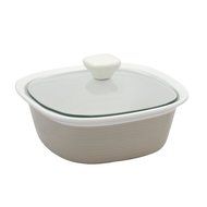 CorningWare Etch 2.5 quart Oblong Dish with Glass Cover in Sand N3