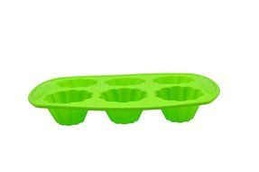 Prime Cook Silicone Cake Pan (6 Flower Shapes) (Green)