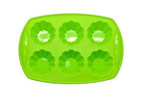 Prime Cook Silicone Cake Pan (6 Flower Shapes) (Green) N2