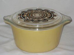 Vintage Pyrex Promotional Sol Flower 1 Quart Covered Cinderella Casserole Baking Dish #473