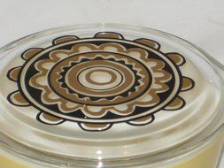Vintage Pyrex Promotional Sol Flower 1 Quart Covered Cinderella Casserole Baking Dish #473 N2