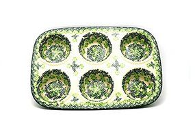 Polish Pottery Muffin Pan - Irish Meadow