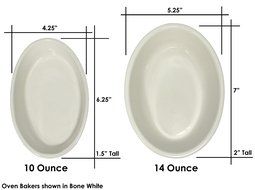 ITI Ceramic Casserole Oven Bakers with Pan Scraper, 4-Pack (14 Ounce, Bone White) N4