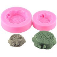 2Pcs/Set 3D Tree Stump Silicone Jelly Sugar Bakeware Fondant Molds For Tree Bark Impression Mat