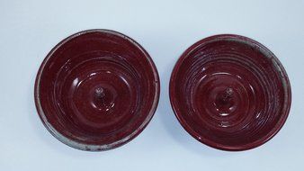 Aunt Chris&#039; Pottery - Hand Made Clay - Individual Apple - Baking and Serving Dish - Convienant Catch All Bowl... N9