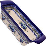 Polish Pottery Ceramika Boleslawiec Bread Meatloaf Baker, 12-3/4-Inch by 5-3/8 Inch, 6 Cups, Royal Blue Patterns...