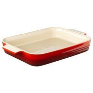 Le Creuset Stoneware 12-1/2-by-9-1/2-Inch Rectangular Baking Dish, Cherry