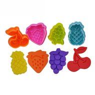FOUR-C Cookie Plunger Cutters Fruits Model Cookie Molds Cutter Set for Cookie Decorating Color Colorful