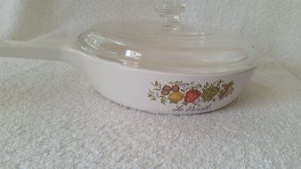 Vintage Corning Ware Le Persil Spice of Life Sauce Skillet Pan w/ Pyrex Lid