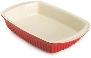 Good Cook 3 Quart Square Ceramic Dish, Red