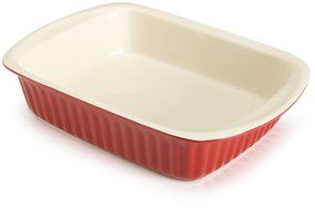Good Cook 3 Quart Square Ceramic Dish, Red N2
