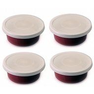 Geminis Red Stoneware 4-inch x 2-inch Round Baking Dishes (Pack of 4)