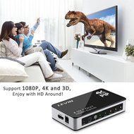 4K x 2K 4-Port HDMI Switch, Levin High Speed Selector Switcher Support PIP Function with Full HD 1080P 3D IR Wireless... N6