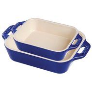 Staub Ceramic 2-pc Rectangular Baking Dish Set (Dark Blue)
