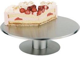 Paderno World Cuisine Stainless Steel Revolving Cake Stand, 12-1/8-Inch