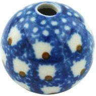 Polish Pottery Bead 1-inch Brown Eyed Peacock
