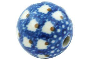 Polish Pottery Bead 1-inch Brown Eyed Peacock N5
