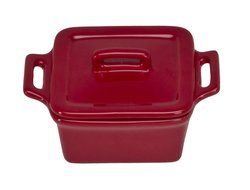 Omniware 1172025 Square Mini Bakers with Lids, Set of 4, Red