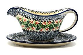 Polish Pottery Gravy Boat - Holly Berry
