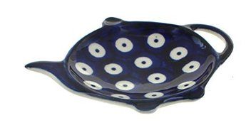 Polish Pottery Dots Teabag Holder