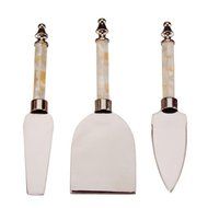 Godinger Mother Of Pearl Round Handle 3-Piece Cheese Set