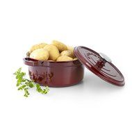 Essenso Grenoble Cast Iron Dutch Oven with Four-Layer Enamel and Ceramic Coated Interior, Burgundy, 5-Quart N2