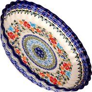 Polish Pottery Ceramika Boleslawiec, 1212/238, Pie Baker Small, 9 7/8 Inches in Diameter - 4 Cups, Royal Blue...