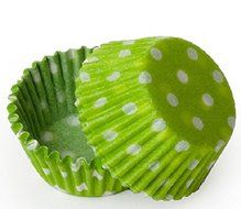 CK Products 100 Count Baking Cups, Mini, Lime Green Polka Dot