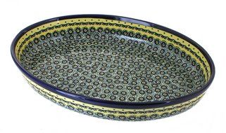 Polish Pottery Renaissance Large Oval Baker