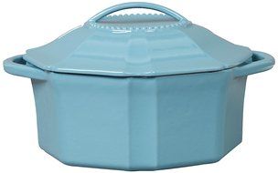 Isaac Mizrahi Isaac Mizrahi Bella Chic Oval Casserole and Lid, 4-Quart, Turquoise