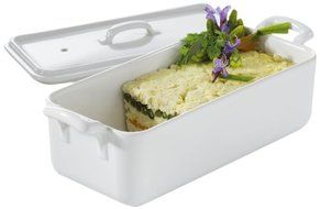 Revol Belle Cuisine 614861 Rectangular Terrine with Lid, 14-Ounce, White