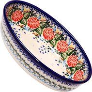 Polish Pottery Ceramika Boleslawiec 1210/280 Motif Oval Mirek Baker, Royal Blue Patterns