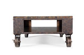 Magnussen T1755 Pinebrook Distressed Natural Pine Wood Rectangular Cocktail Table N4