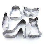 Eoonfirst Lipstick Dress Handbag High Heel Shoe Mask Cookie Cutter Set of 5