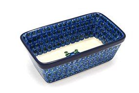 Polish Pottery Baker - Mini Loaf Pan - Blue Poppy