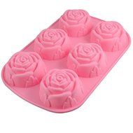 Always Your Chef Silicone 6-Cavity Baking Muffin Cups Cupcake Liners Molds Soap Molds, Rose Shaped, Random Color
