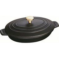 Staub Oval Hot Plate w/ Lid, Black Matte, 1 qt. - Black Matte