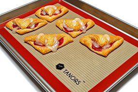 Tanors Silicone Baking Mat (2 Pack), Beige/Red N2